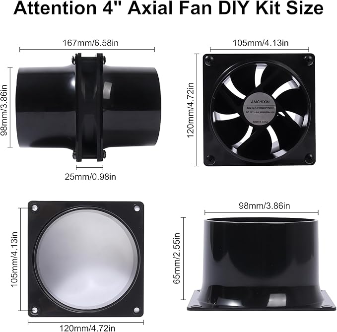 4.72" 12V Exhaust Duct Fan Kits - Image 2