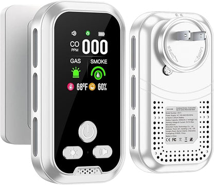 5in1 Plug in Smoke & Carbon Monoxide Detector & Combustible Natural Gas by HAKINAKU