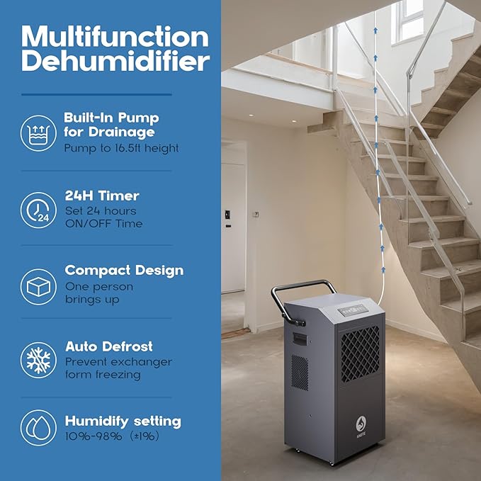 Andte 190 Pints Commercial Dehumidifier - Image 3