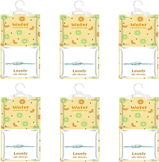 6 Pack Moisture Absorber Hanging Bags, Fragrance Free Humidity Packs, Hanging by NICOLEKAY