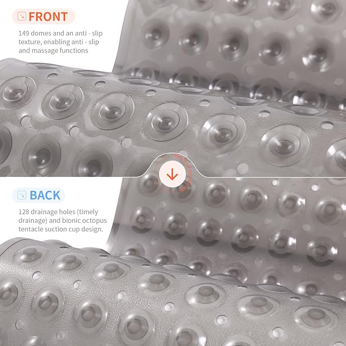 Anti-Slip Bathtub Shower mat, 27.5×14.5（Approximately 70×37cm） inch Soft - Image 2