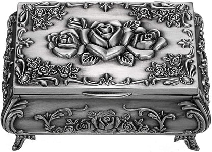 Hipiwe Vintage Metal Jewelry Box Small Trinket Jewelry Storage box - Image 6