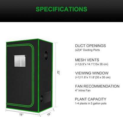 MELONFARM Small Grow Tent for Aerogarden，18”x18”x36” ，Hydroponics Growing - Image 6