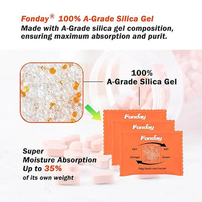 100g x 5 Packs Fonday Rechargeable Silica Gel Desiccant Packets Fast Reactivate - Image 3