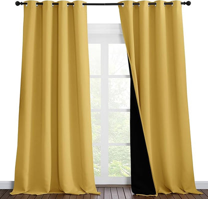 NICETOWN Full Shading Curtains 90 inches Long 2 Panels Set by NICETOWN