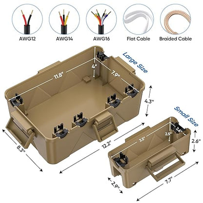 TICONN Outdoor Electrical Box, IP54 Splash-Proof Outdoor Extension Cord Cover - Image 2