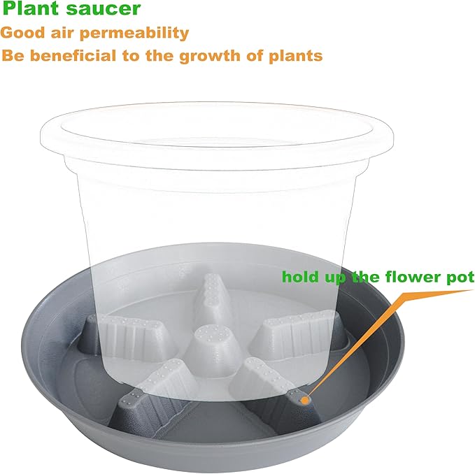 4 Pack Plant Saucer 12 inch, 8 10 14 17 inch, Plant Stand Plastic Plant Saucers - Image 4