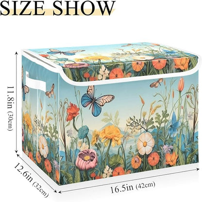 xigua Colorful Flower Pattern Storage Bins - Image 3