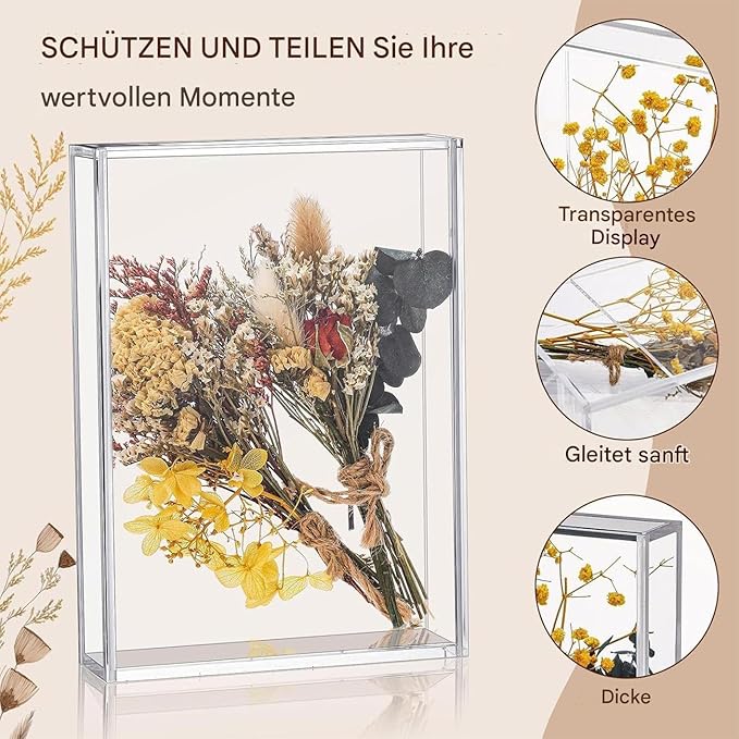Acrylic Storage Box, Dried Flowers Display Case, Trading Cards, Entrance Tickets - Image 4