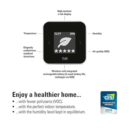 Eve Room - Indoor air Quality Sensor to Monitor air Quality, Temperature & - Image 3