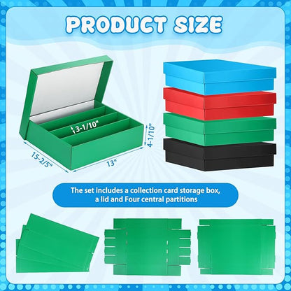 Seajan 16 Pcs 3200 Count Trading Card Storage Box Sports Card Storage Boxes Bulk - Image 2