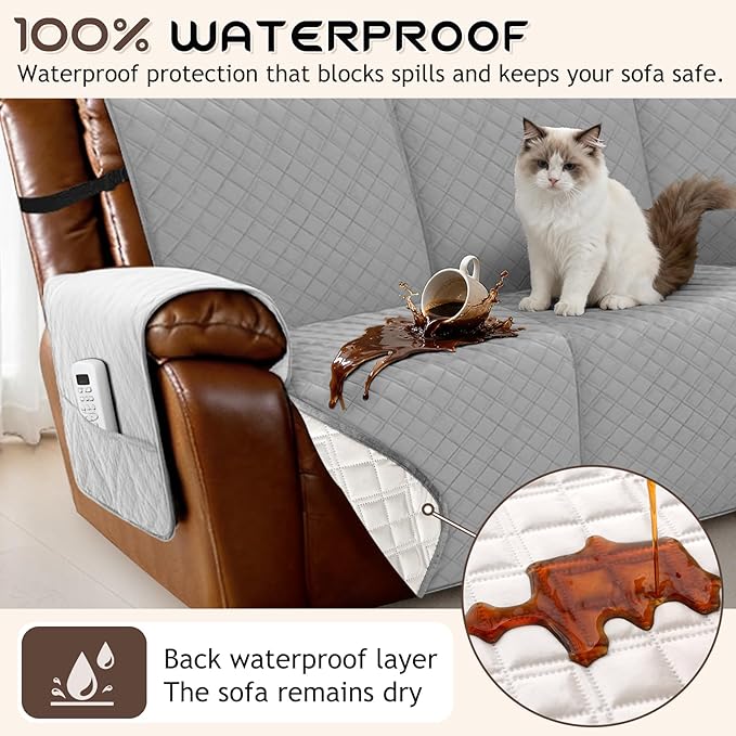 Arfntevss Waterproof Recliner Sectional Couch Covers - Image 2