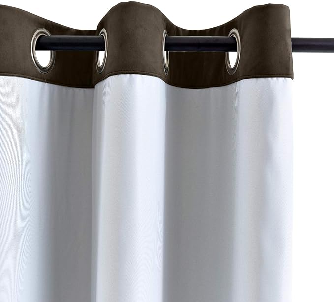 ChadMade Blackout Lined Premium Velvet Curtain Chocolate 100Wx108L Inch - Image 3