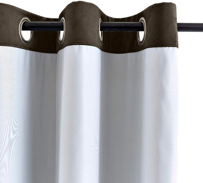 ChadMade Extra Wide Blackout Lined Premium Velvet Curtain Chocolate 120Wx84L - Image 3