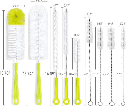 9 Pack Bottle Cleaning Brush Set, Long Handle Bottle Cleaner Brush, Deep - Image 2