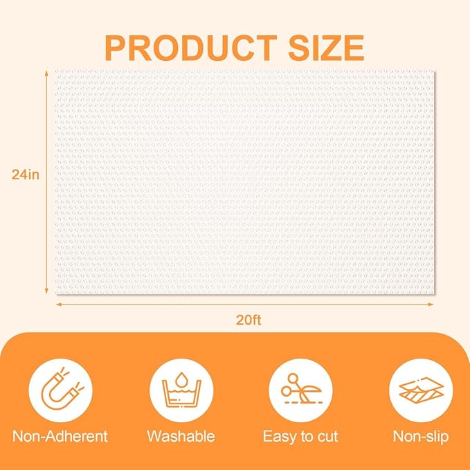 FEXIA Shelf Liner 24 Inch x 20 FT Clear Non Slip Waterproof Cabinet and Drawer - Image 2