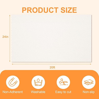 FEXIA Shelf Liner 24 Inch x 20 FT Clear Non Slip Waterproof Cabinet and Drawer - Image 2