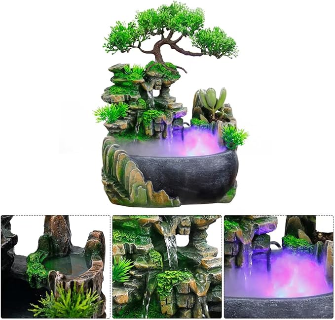 11-Inch Tabletop LED Waterfall Fountain - Image 3