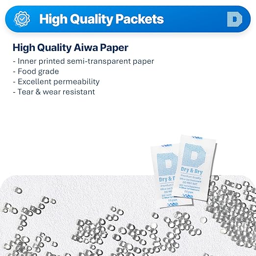 Dry & Dry 0.5 Gram Silica Gel Packets Desiccants Silica Gel Packs - Image 2