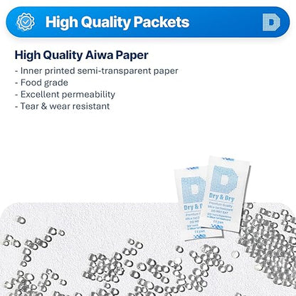 Dry & Dry 0.5 Gram Silica Gel Packets Desiccants Silica Gel Packs - Image 2