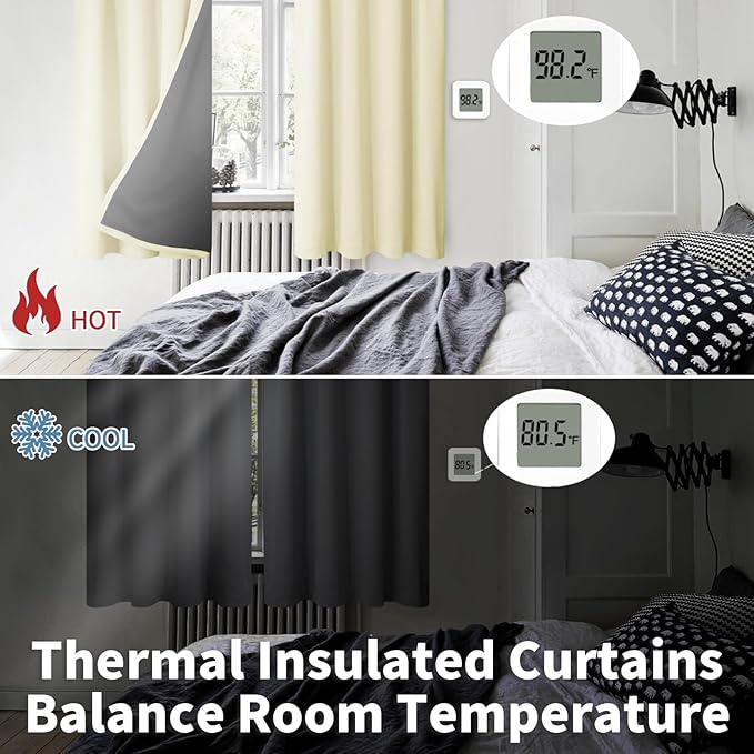 BGment 100% Blackout Curtains for Bedroom 63 Inch Length, Full Room Darkening - Image 4
