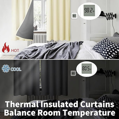 BGment 100% Blackout Curtains for Bedroom 63 Inch Length, Full Room Darkening - Image 4