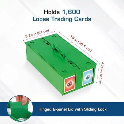 BCW Collectible Card Bin Green | Holds up to 1600 Cards | Plastic Storage Box - Image 3
