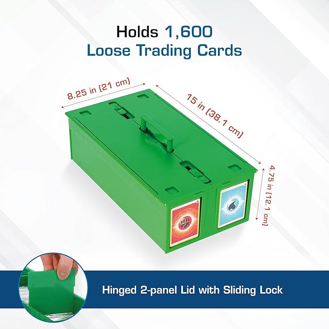 BCW Collectible Card Bin Green | Holds up to 1600 Cards | Plastic Storage Box - Image 3