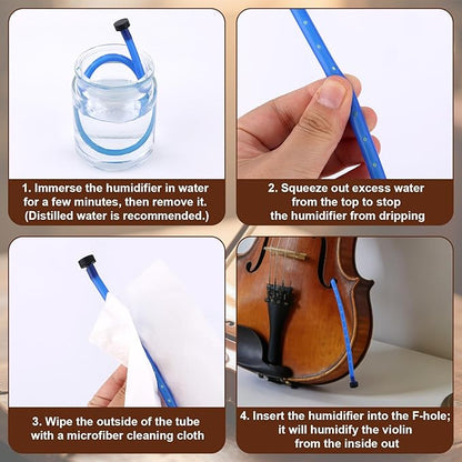 Violin Humidifier, Rubber Portable Violin and Viola Moisture F Hole Humidifier - Image 5