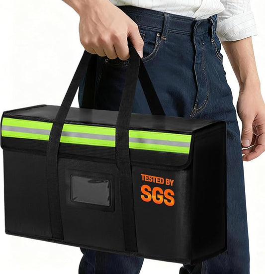 Large Fireproof Document Bags 15x12x6in, Fireproof Document Box by Amerbro
