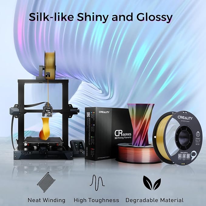 Creality Silk PLA Filament 1.75mm Gold, Shiny Metallic 3D Printer Filament 1Kg - Image 2