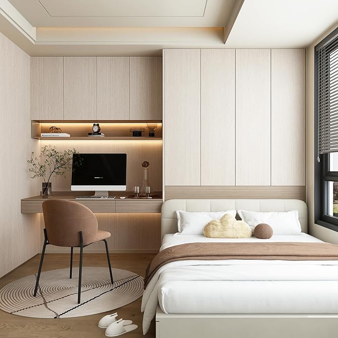 Beige Light Wood Contact Paper Peel and Stick Wallpaper Wood Vinyl Wrap - Image 6