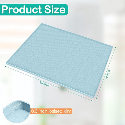 Waterproof Under Sink Mat 28" x 19", Silicone Cabinet Liner, Rubber Protector - Image 2