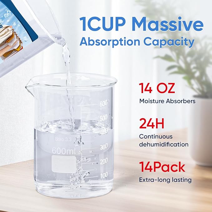 14 Pack Moisture Absorbers, 14 OZ Humidity Absorber Bucket, Moisture Absorbers - Image 5