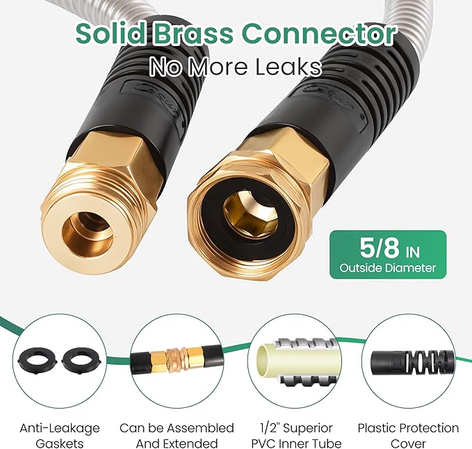 Cesun Ultra-Sturdy 25ft Metal Garden Hose - Image 7