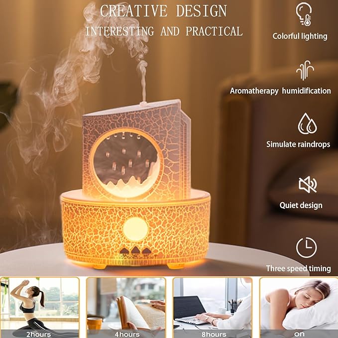 Raindrop Humidifiers for Bedroom, 300ML Ultrasonic Small Humidifier, - Image 2