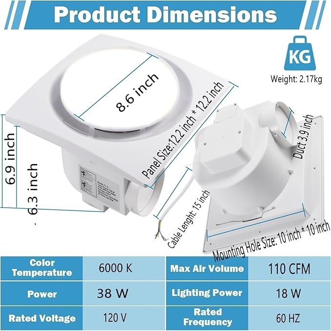 Nalle Ventilation Fans Bathroom Exhaust Fan - Image 4