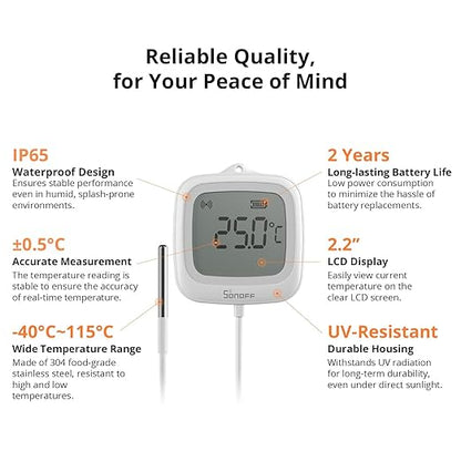 SONOFF SNZB-02LD Zigbee Waterproof Temperature Sensor - Image 4