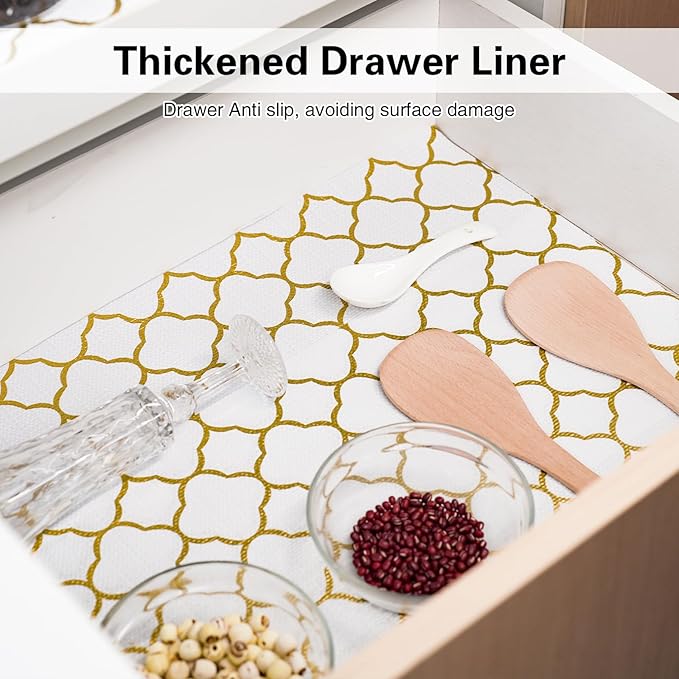Drawer and Shelf Liner for Kitchen Cabinet, Non-Adhesive Cabinet Liner 24in x - Image 4