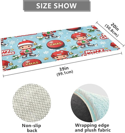 Merry Christmas Ice Hockey decorative mat non slip anti mold decorative - Image 3
