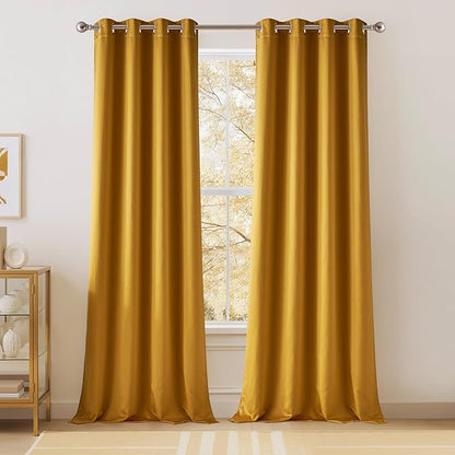 NICETOWN 100% Blackout Window Curtain Panels, 2 Pieces, Heat and Cold Blocking by NICETOWN