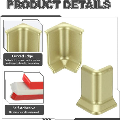 uxcell Self Adhesive Baseboard Corner Blocks, 2.2 Inch Wall Edge Corner - Image 4