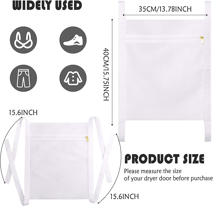 Sneaker Wash & Dry Net Bag for Dryer, 15.7x13.8 Inch Large HoneyComber Mesh Bags - Image 2