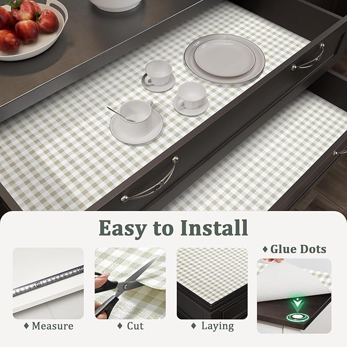 Shelf Liner for Kitchen Cabinets 12" x 240" Non-Adhesive Non-Slip Drawer Liners - Image 9
