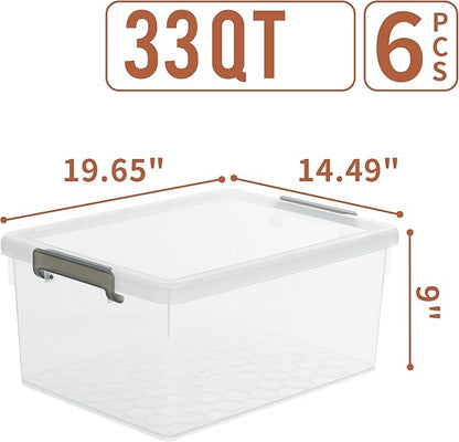 Citylife 33 QT 6 Packs Plastic Storage Bins - Image 6