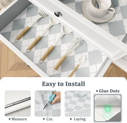Shelf Liner for Kitchen Cabinets Non-Adhesive Non-Slip Drawer Liners for Dresser - Image 6