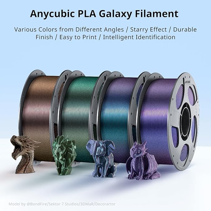 ANYCUBIC Galaxy PLA 3D Printer Filament, Sparkle Glitter PLA, Chameleon - Image 2