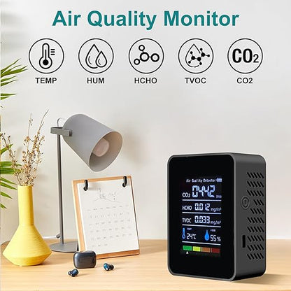 5 in 1 Indoor Air Quality Monitor, Portable Smartair Quality Tester - Image 2