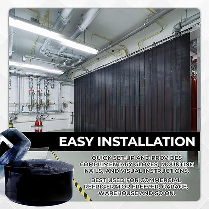 Black PVC Curtains Strips Kit - Image 6