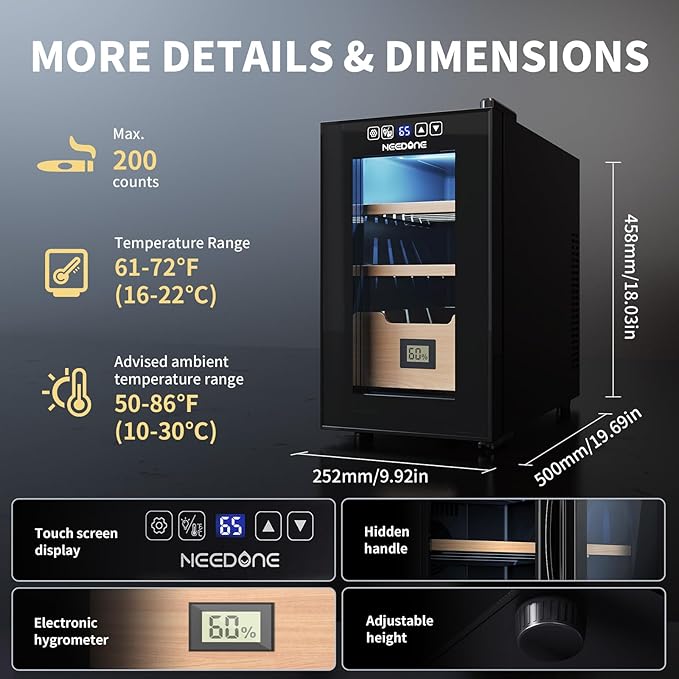NEEDONE Electric Cigar Humidor 26L - Image 9